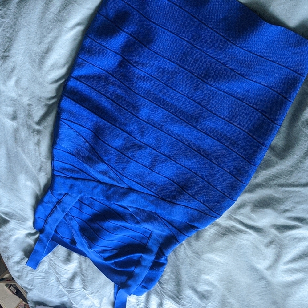 Small blue bandage dress